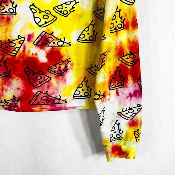 On Fire Large Hoodie Pizza Pizzazz Tie Dye All Over‎ Print Yellow Red 1015 - Picture 6 of 12